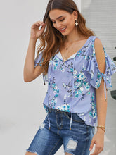 Color Block Shirt Floral Print Top Sai Feel